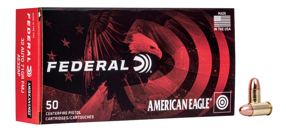 Federal Cartridge AE32AP American Eagle Handgun 32ACP 71gr Full Metal Jacke
