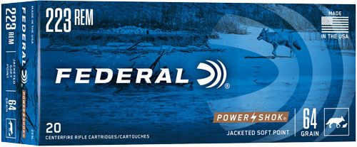 Federal 223L Power-Shok 223 Rem 64gr Jacketed Soft Point 20 Per Box/10 Case view 3