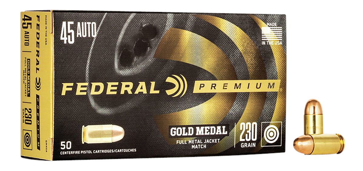 Federal GM45A Premium Gold Medal 45ACP 230gr Full Metal Jacket 50 Per Box/2