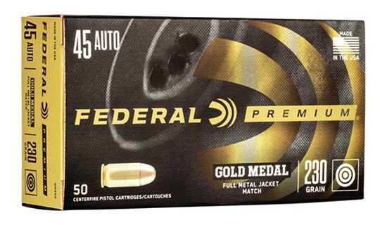 Federal GM45A Premium Gold Medal 45ACP 230gr Full Metal Jacket 50 Per Box/2 view 4