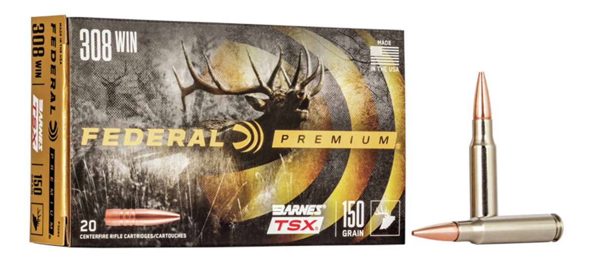 Federal Ammo Barnes TSX Rifle Ammunition .308 Win 150gr PT 2820 fps 20/ct