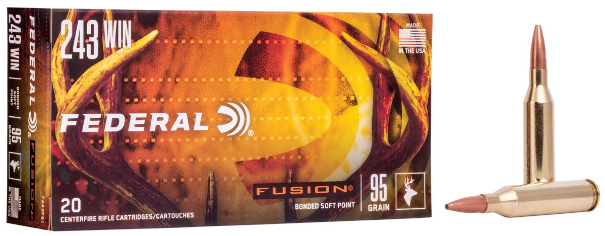 Federal F243FS1 Fusion 243 Win 95gr Bonded Soft Point 20 Per Box/10 Case