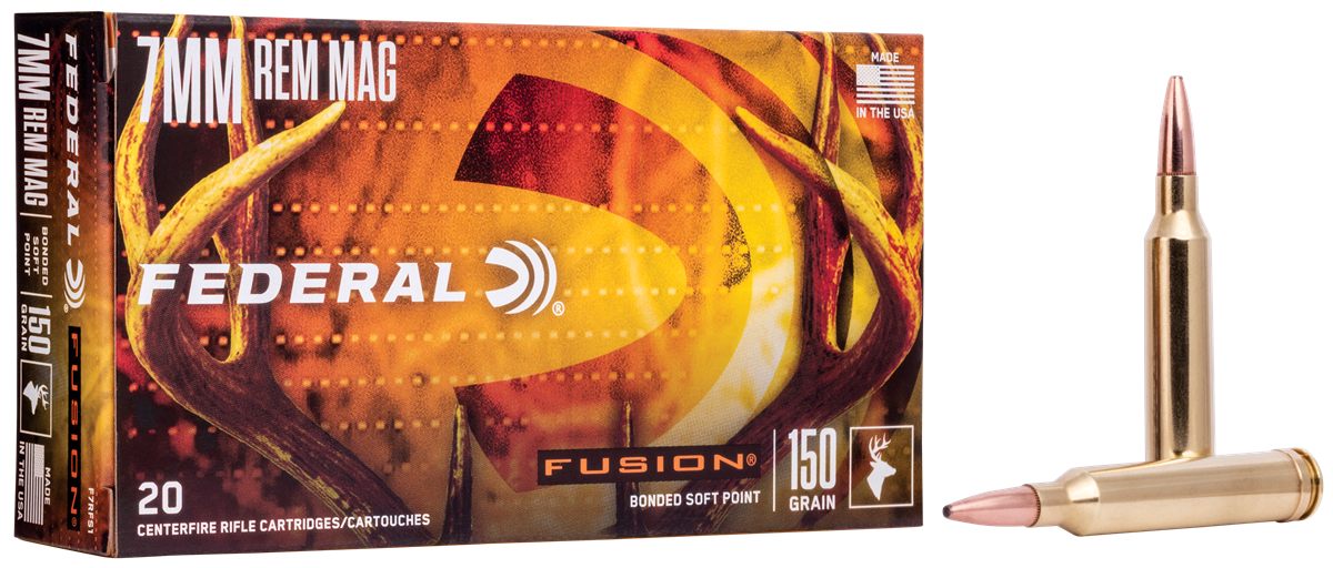 Federal Fusion Rifle Ammunition 7mm Rem Mag 150 gr BTSP 3050 fps - 20/ct