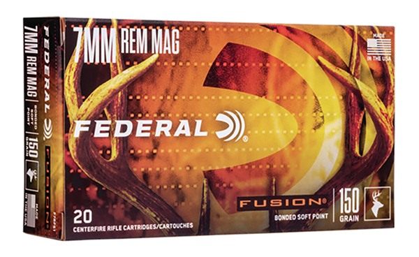 Federal Fusion Rifle Ammunition 7mm Rem Mag 150 gr BTSP 3050 fps - 20/ct view 2