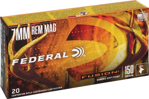 Federal Fusion Rifle Ammunition 7mm Rem Mag 150 gr BTSP 3050 fps - 20/ct view 3