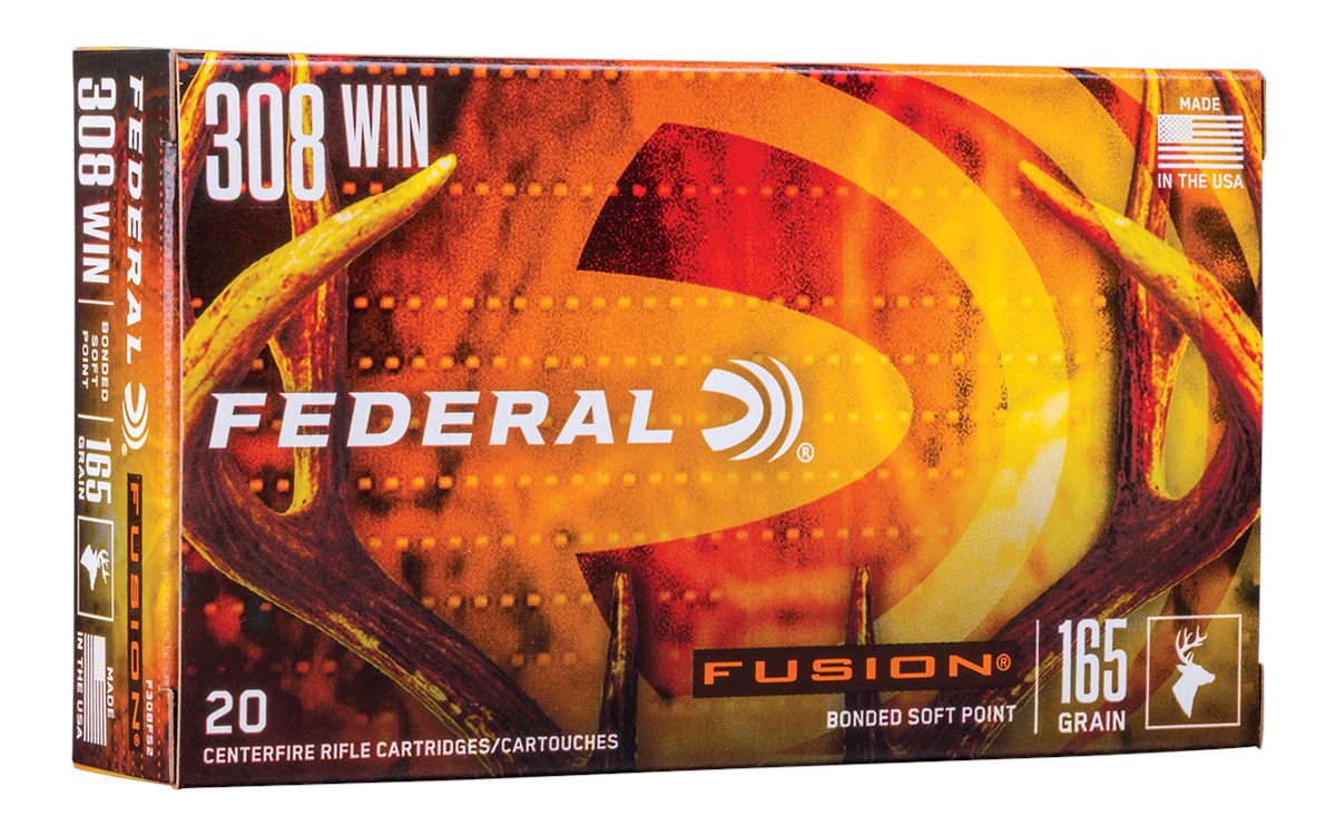 Federal Cartridge F308FS2 Fusion 308 Win 165gr Bonded Soft Point 20 Per Box