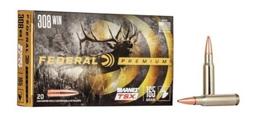 Federal Cartridge Barnes TSX HP Rifle Ammunition 308 Win 165gr 2650 fps 20/