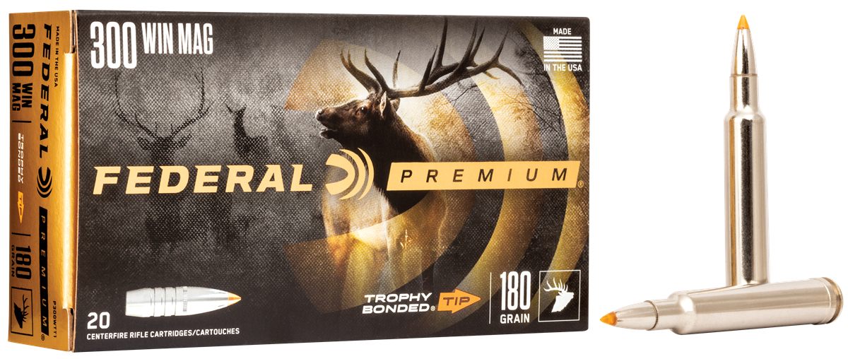 Federal Trophy Bonded Tip Rifle Ammunition .300 Win Mag 180gr PT 2960 fps 2