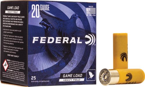 Federal Game Load 20GA 2.75in 1OZ 6 250RD Case LOT
