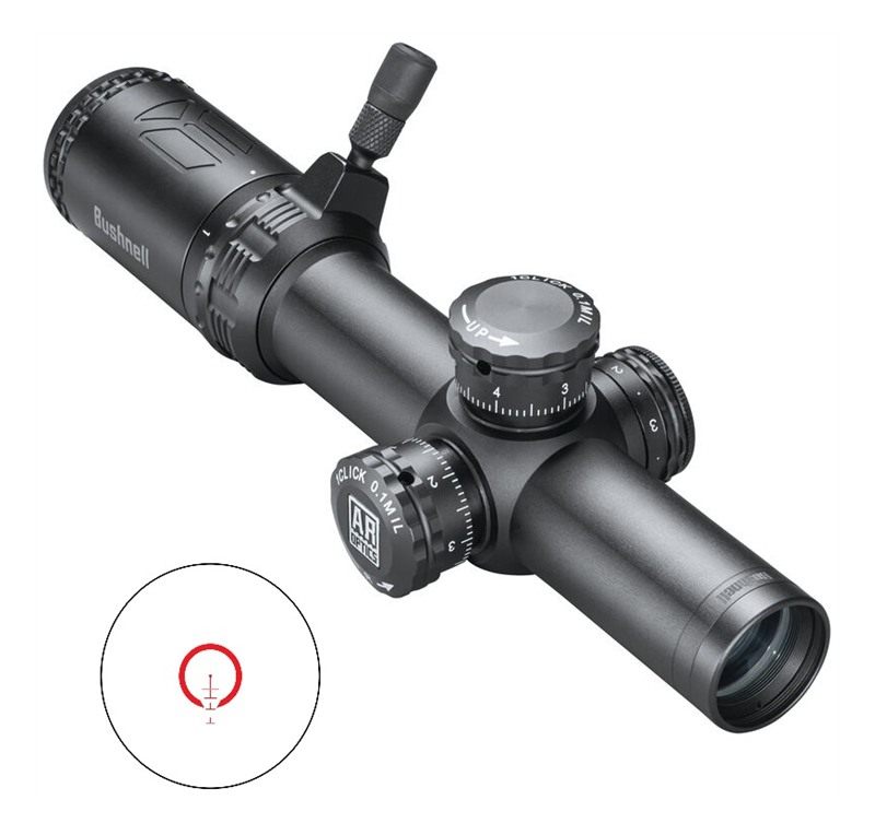 Bushnell AR Rifle Scope - 1-4x24mm Illuminated BTR-1 Reticle Black Matte view 5