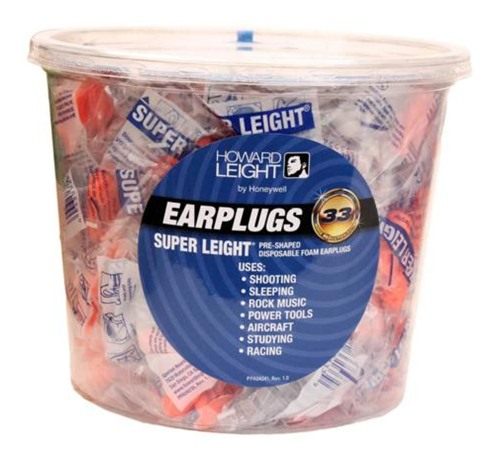 Howard Leight Disposable Super Ear Plug, Foam, Orange, NRR 33, with Out Cor