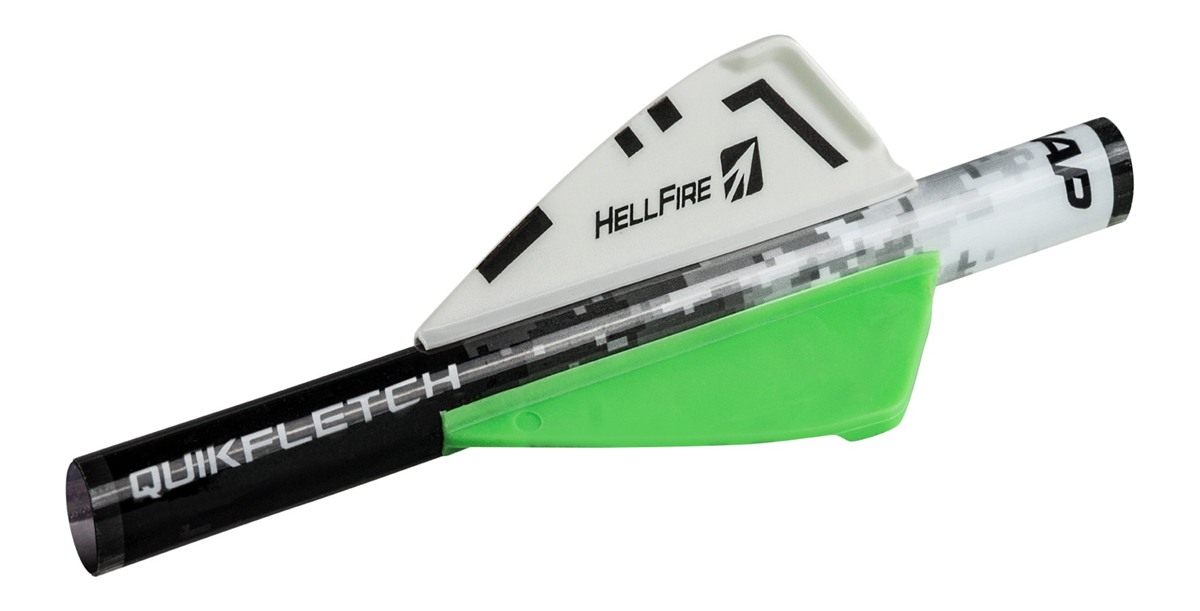 New Archery Products Quikfletch 2in Hellfire Fletching (6 Pack), Green