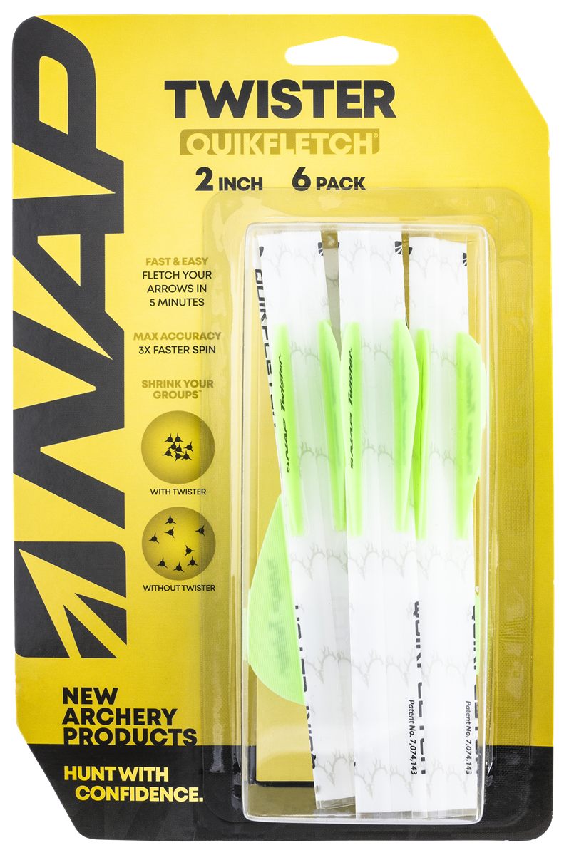 New Archery Products Quikfletch Twister 2in 3-Vane Stabilizing Fletching view 2