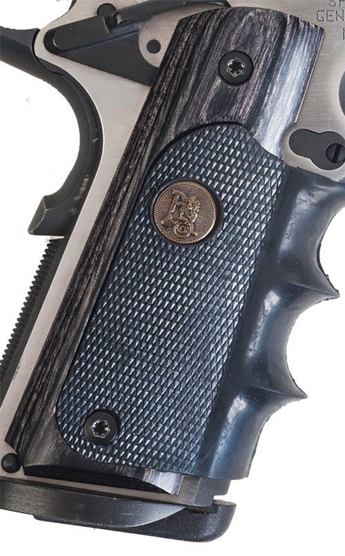 PACHMAYR LAMINATED WOOD GRIPS 1911 CHARCOAL SILVERTONE