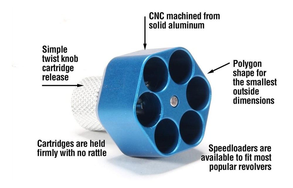 Pachmayr 02654 Competition Speedloader made of Aluminum with Blue Finish fo view 2