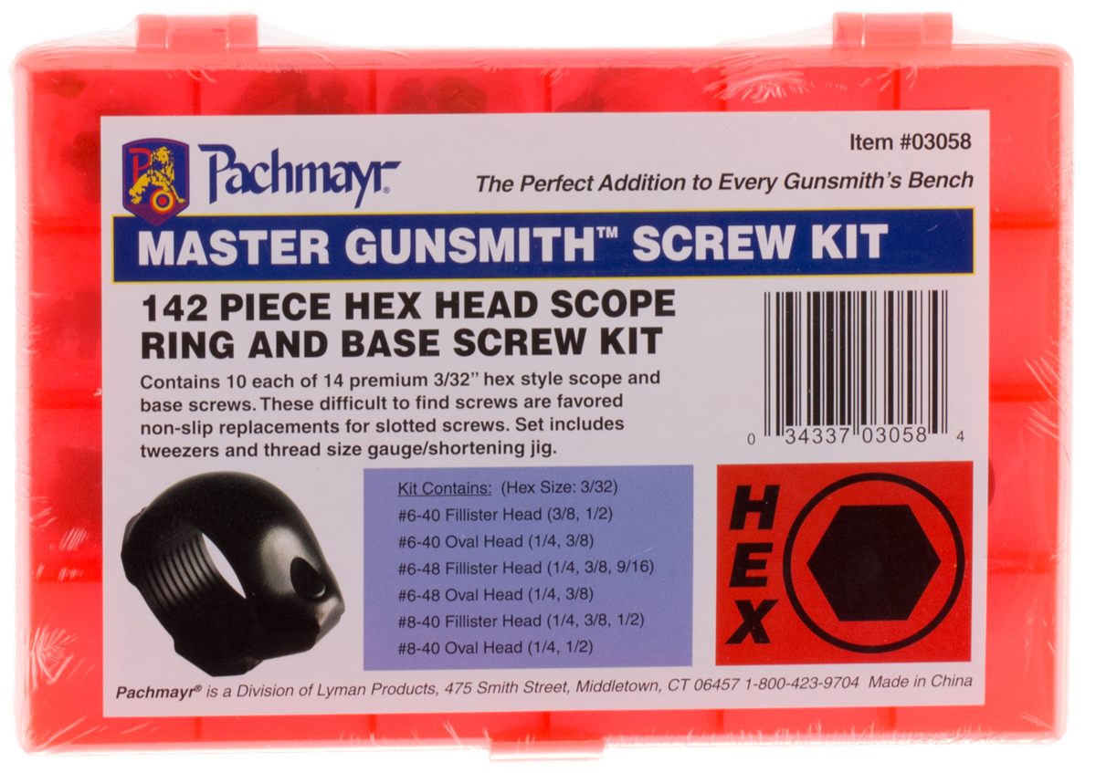 Pachmayr Master Gunsmith Hex Head Ring and Base Screw Kit, 142 Piece