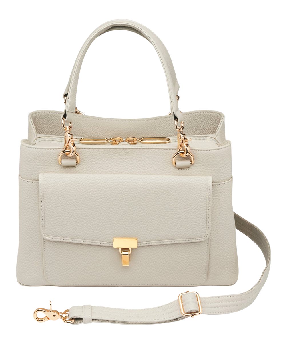 Kingport Gtm PB Bone Large Satchel Crossbody-cow