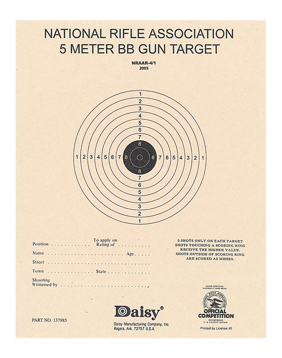 Gamo Daisy Official NRA 5-Meter BB Gun Targets, 6.75x5.38, 50ct view 2