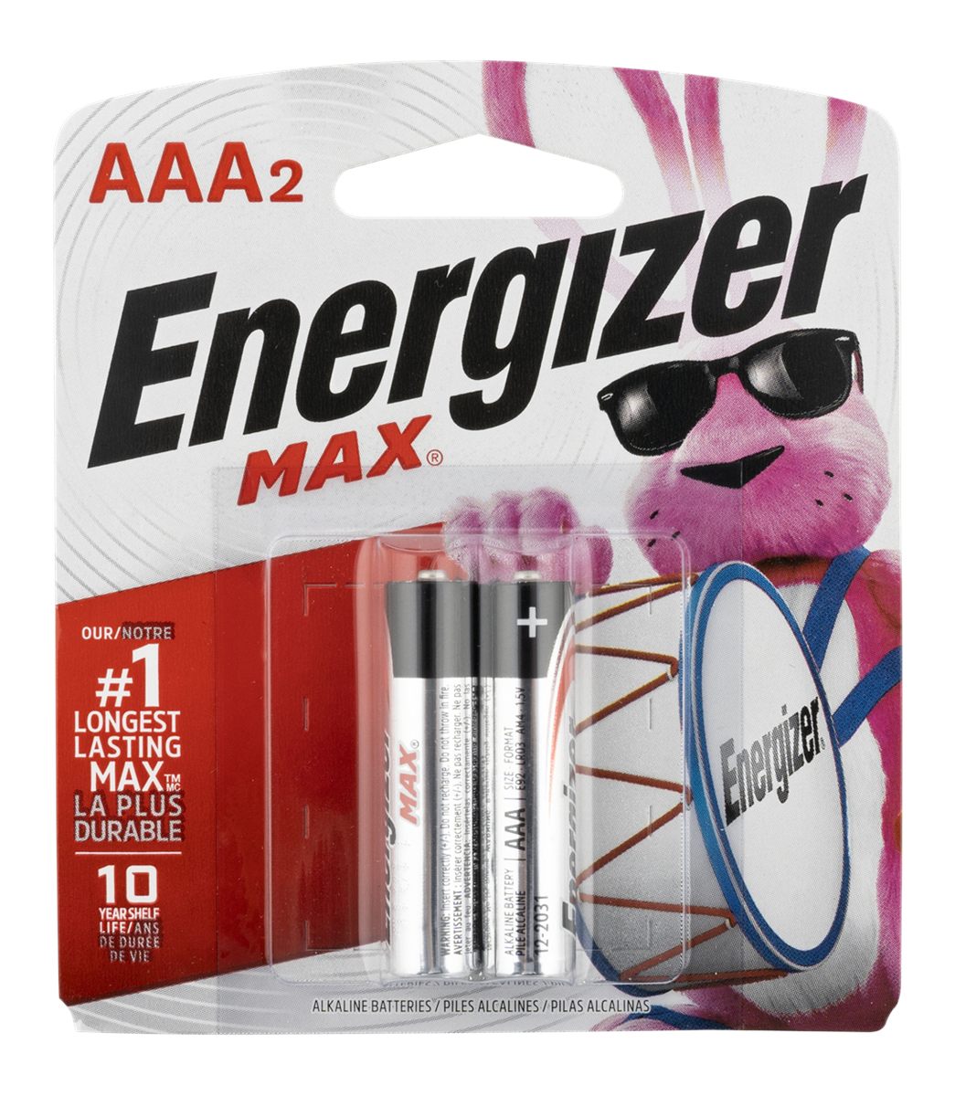 Rayovac Energizer E92BP2 AAA Max Black/Silver 1.5V Alkaline Qty (2) Single