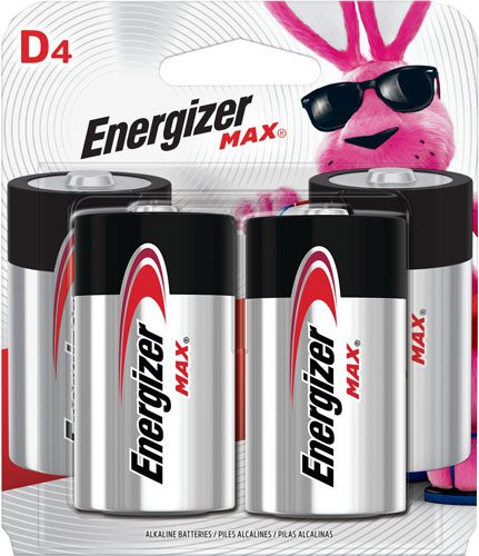 Rayovac Energizer E95BP4 MAX D Batteries Black Silver Alkaline 1.5 Volt, Qt view 2
