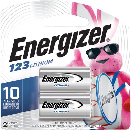 ENERGIZER LITHIUM BATTERIES CR123A 2-PACK