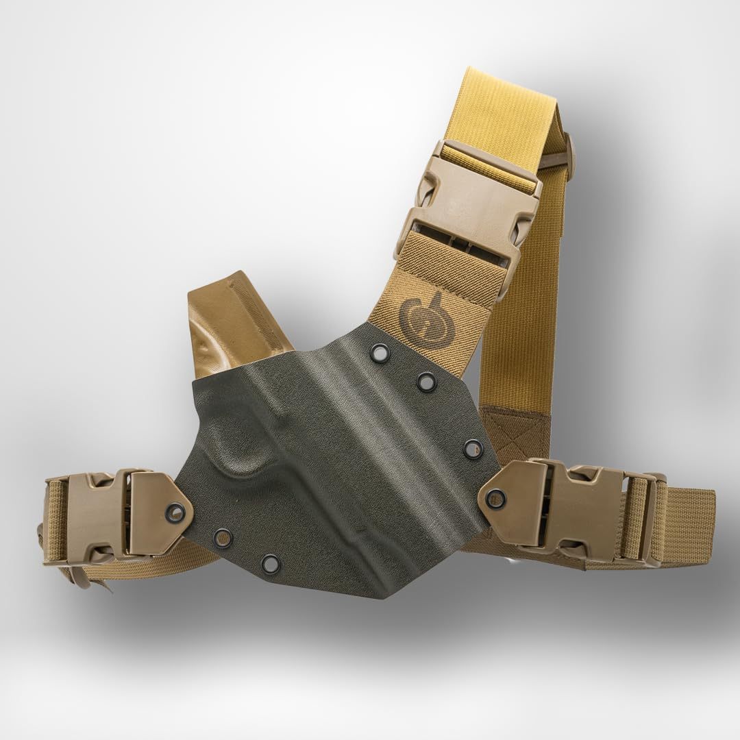 GunfightersINC Kenai Chest Holster for a 1911 Government W/Rail, Right Hand
