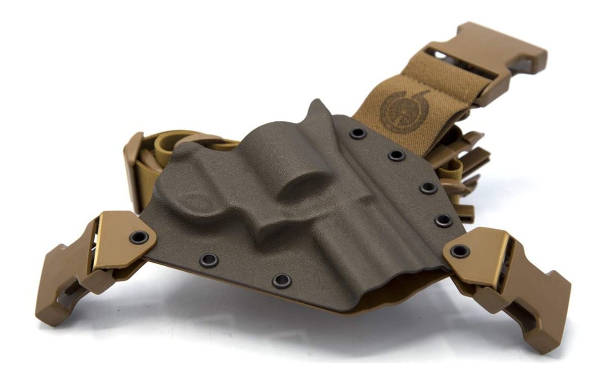 GunfightersINC Kenai Chest Holster for a S W X Left Hand, Mas Grey/Coyote