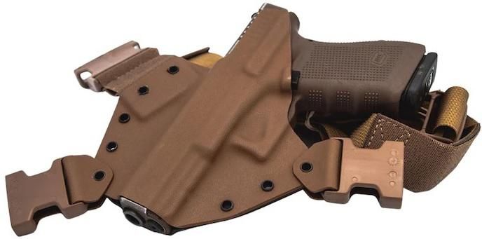 GunfightersINC Kenai Chest Holster for a 1911 - MAS Grey/Coyote (Model - 5i view 2