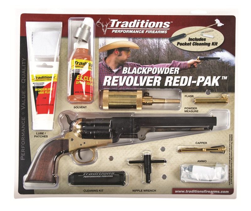 Traditions 1851 Navy Redi-Pak Black Powder Revolver / Walnut / Brass .44 Ca