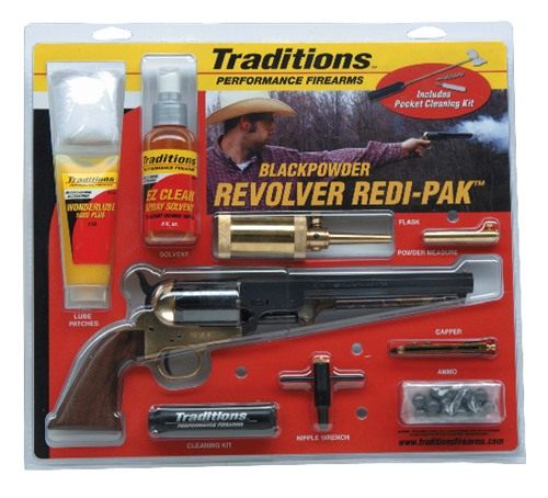 Traditions 1851 Navy Redi-Pak Black Powder Revolver / Walnut / Brass .44 Ca view 2