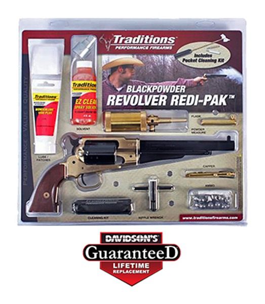 Traditions FRS18581 1858 Army SAO 44 Cal 8in 6 Shot Brass Blued Barrel/Blue view 5