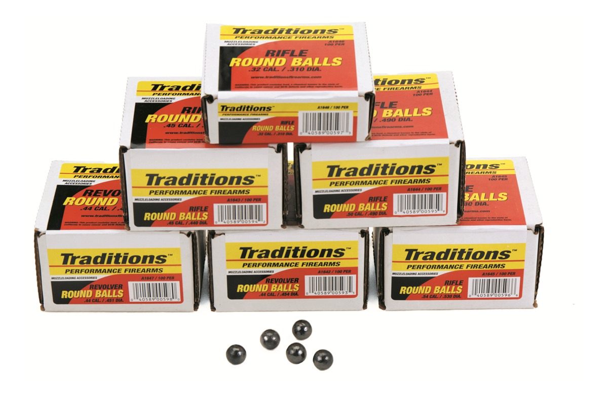 Traditions Muzzleloader Revolver Round Ball - Bulk Pack .44 cal 451in 140 g