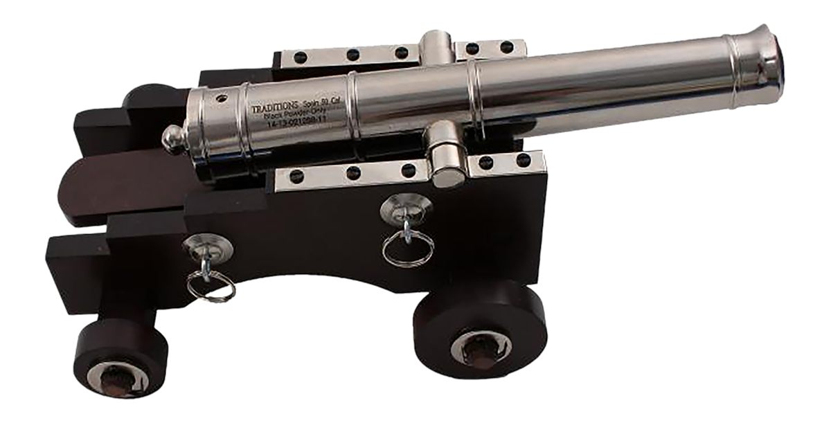 Traditions KCN8041 Old Ironsides Mini Cannon 50 Cal 9in Silver Barrel Breec