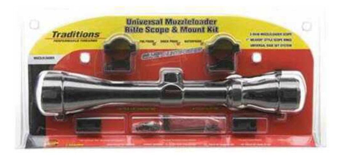 Traditions Performance Firearms 3-9x40 Matte Scope, Medium Rings and Two-Pi view 2