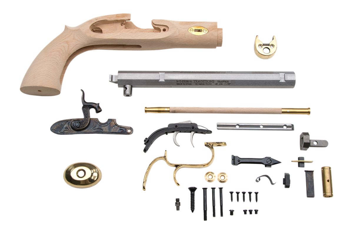 Traditions KPC51002 Trapper Pistol Kit 50 Cal Percussion 9.75in Blued Octag
