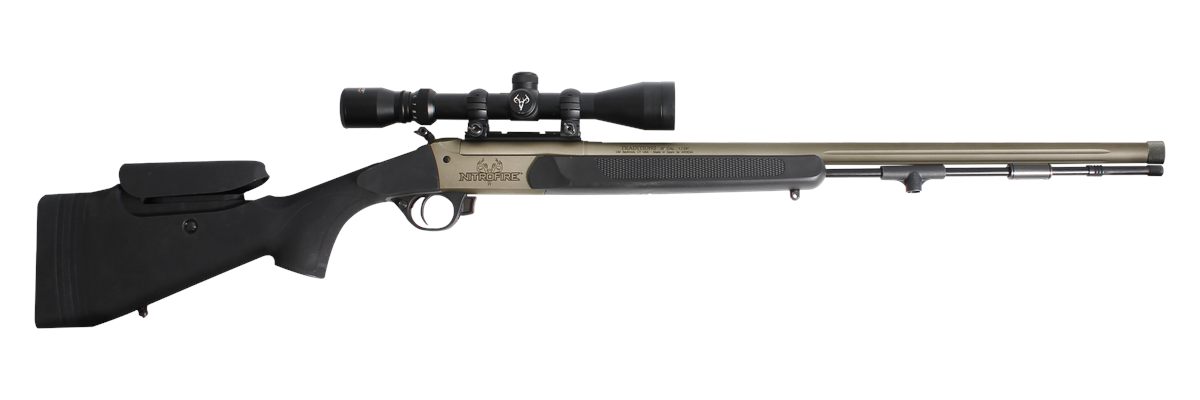 TRADITIONS NITROFIRE PRO 50 CAL W/SCOPE TUNG/BLK ADJ STK