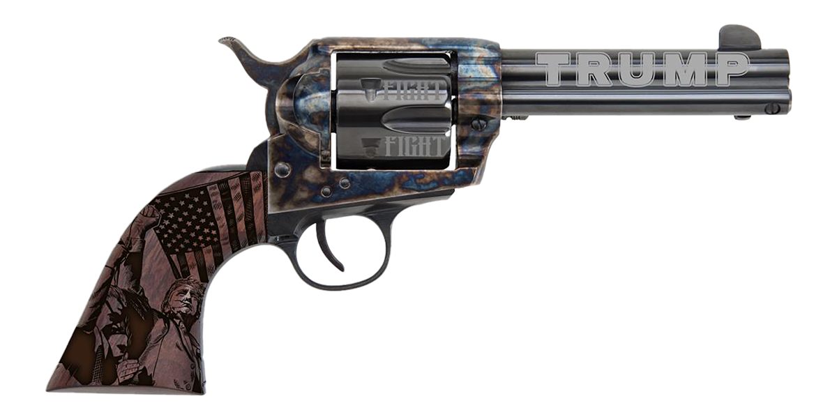 Traditions SAT73002FT 1873 Trump-Fight 45 Long Colt 6 Shot 4.75" Blued "Trump" w/Engraved Barrel, "Fight" Engraved Cylinder, Color Case Hardened Steel Frame, Walnut w/Trump Design Grip, Exposed Hammer