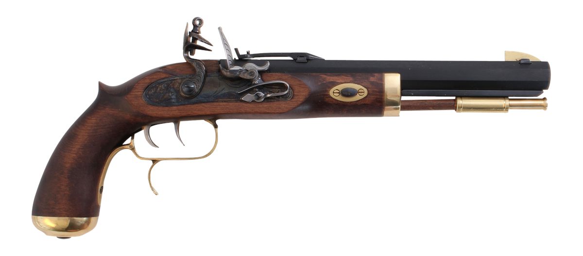 Traditions P1090 Trapper SAO 50 Cal Flintlock 9.75in 1rd Blued Barrel Hardw