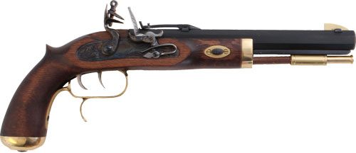 Traditions P1090 Trapper SAO 50 Cal Flintlock 9.75in 1rd Blued Barrel Hardw view 2