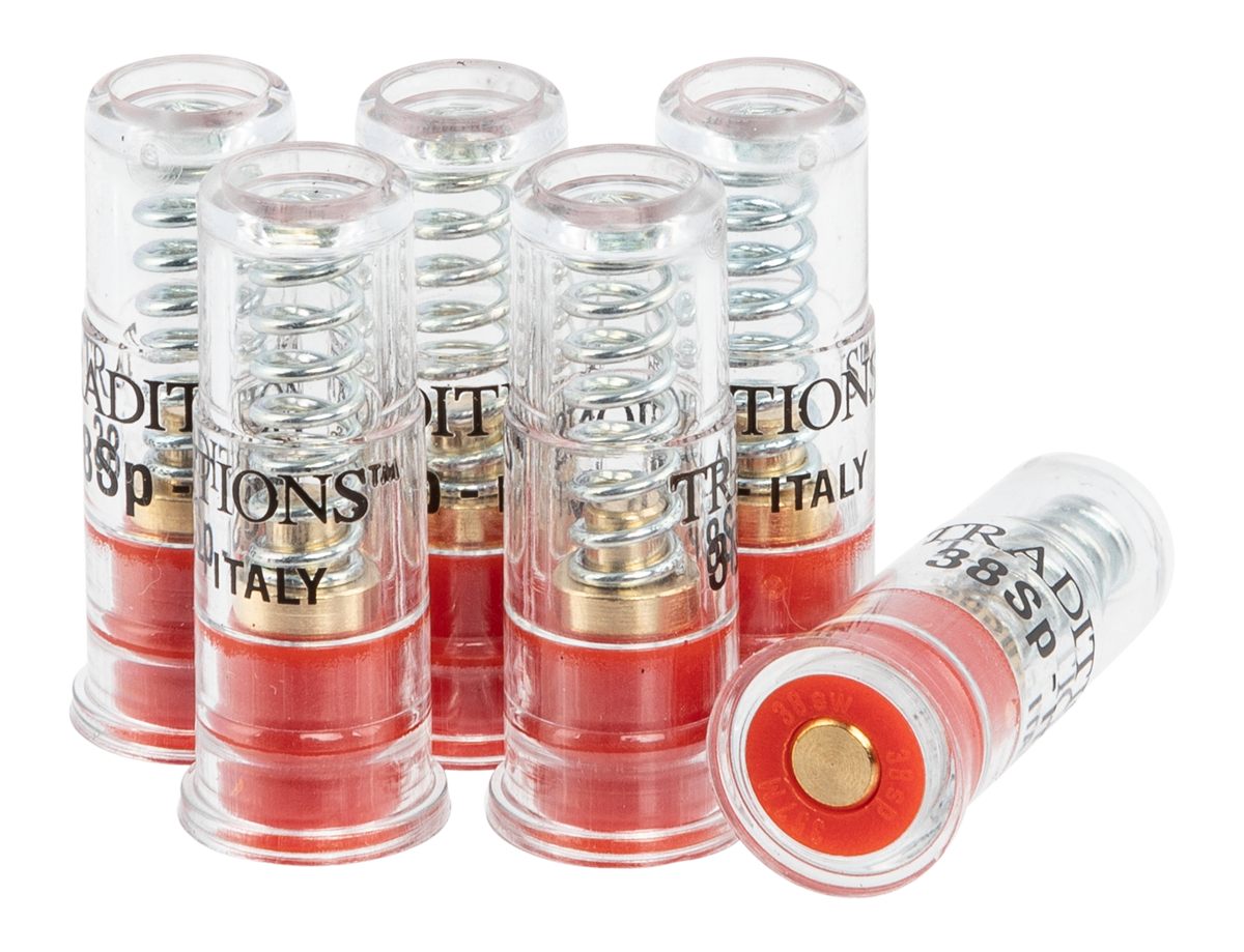 Traditions ASC38 Snap Caps Pistol 38 Special Plastic Brass Base 6 Pack