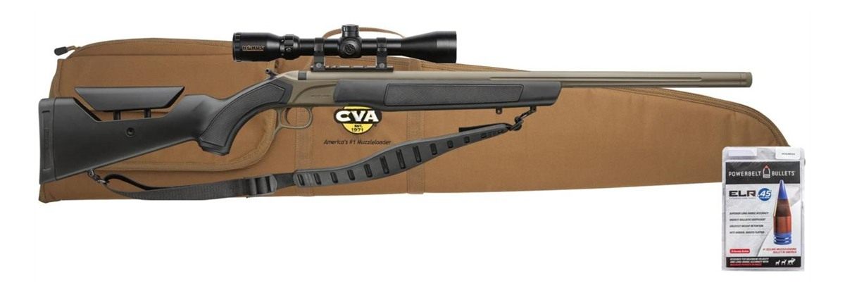 CVA Accura LR-X 45 CAL Muzzleloader Cerakote FDE KonusPro 4-12x44 IR BDC Re view 4