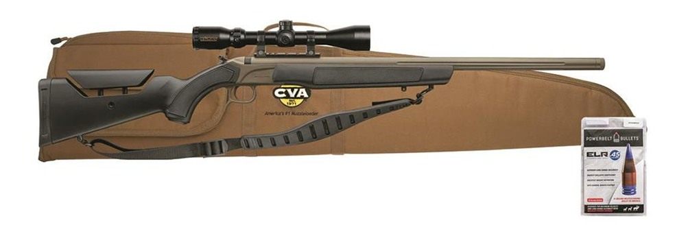 CVA ACCURA LR-X 50 CAL Cerakote FDE KonusPro 4-12x44 IR BDC Reticle view 4