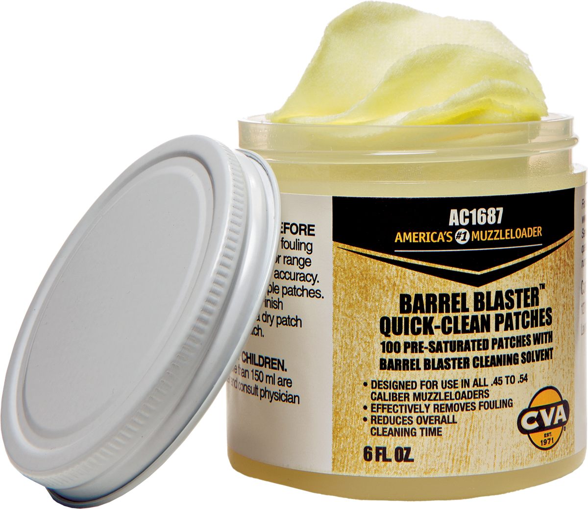 Blackpowder Products CVA AC1687 Barrel Blaster Quick Clean Patches 6 oz Cot