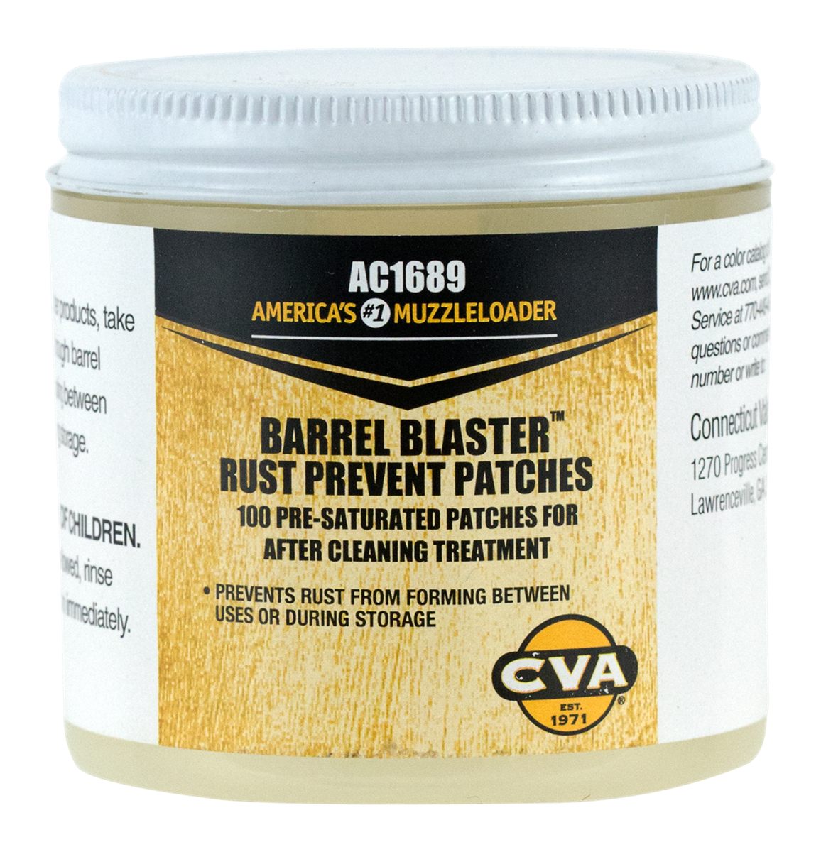 Blackpowder Products CVA AC1689 Barrel Blaster PreLubed Patches Against Rus