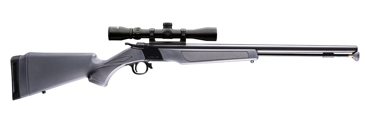 CVA PR2119SCP Wolf w/Optic 50 Cal 24in Blued Steel Barrel Drilled Tapped Re