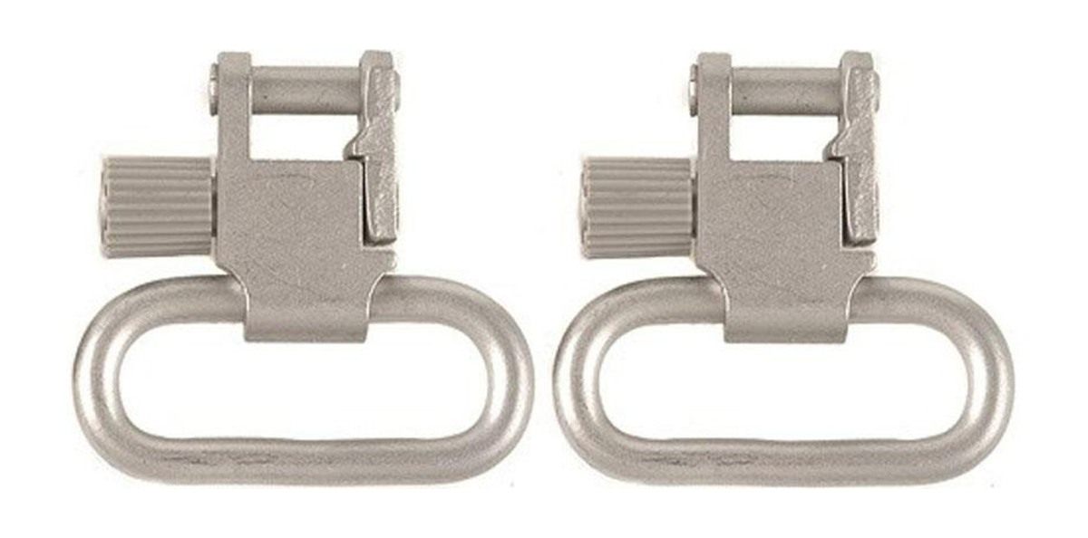 Uncle Mike's SS BL Nickel Quick Detach Sling Swivels, 1-Inch