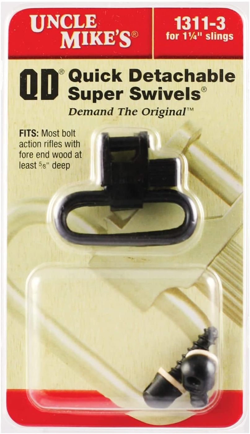 Uncle Mike's QD 115 Swivel - Tri-Lock - Standard RGS Blued 1 1/4', Wood Scr