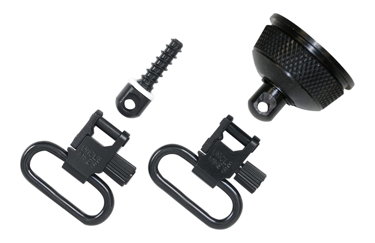 Uncle Mike's 18002 Mag Cap Swivel Set made of Steel with Blued Finish, 1in