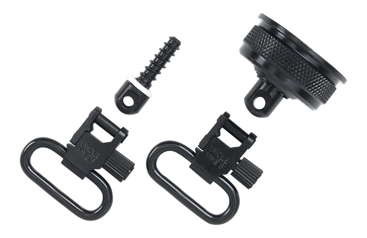 Uncle Mike's 18032 Mag Cap Swivel Set made of Steel with Blued Finish, 1in