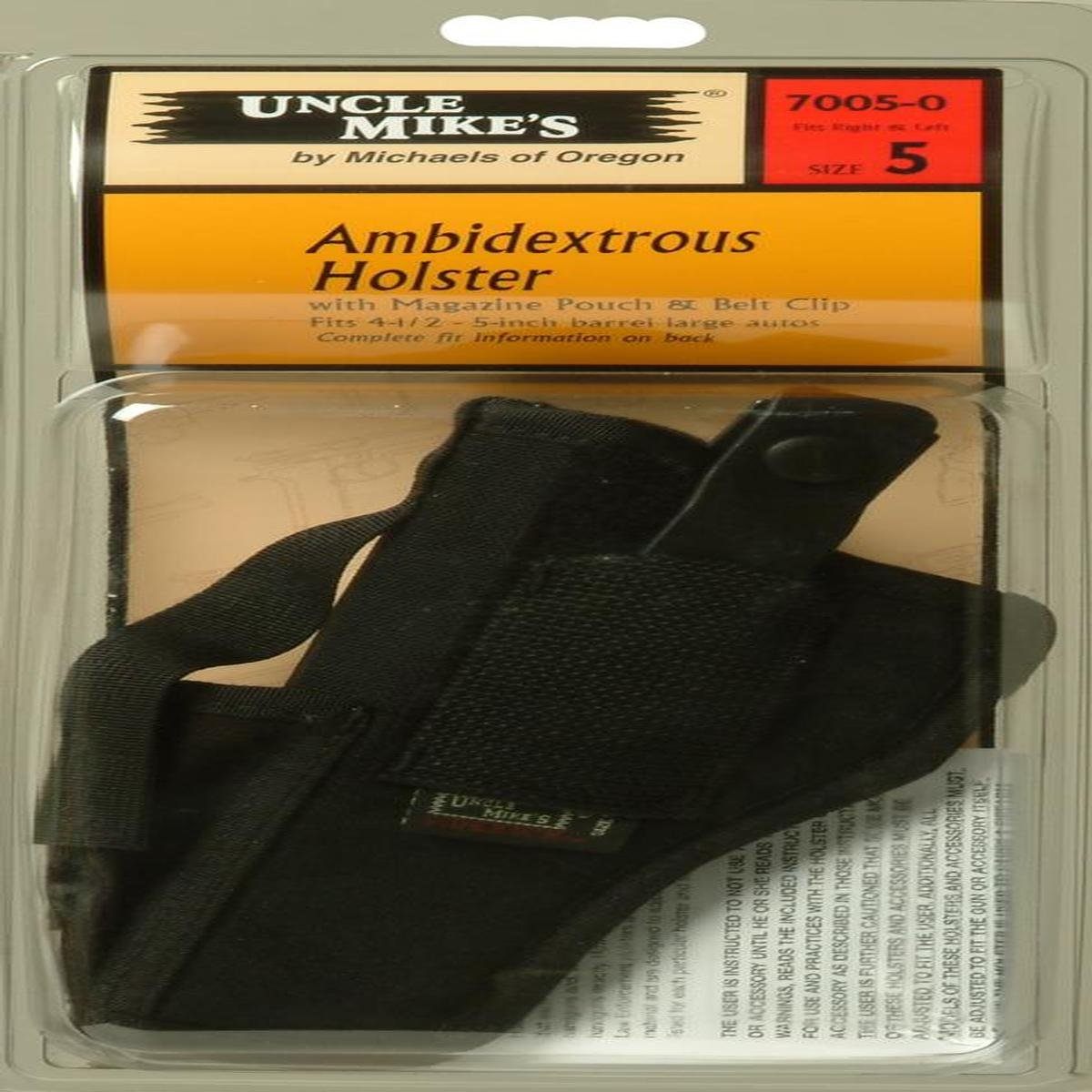 Uncle Mike's Cordura Hip Holster w/mag Pouch,Size 5